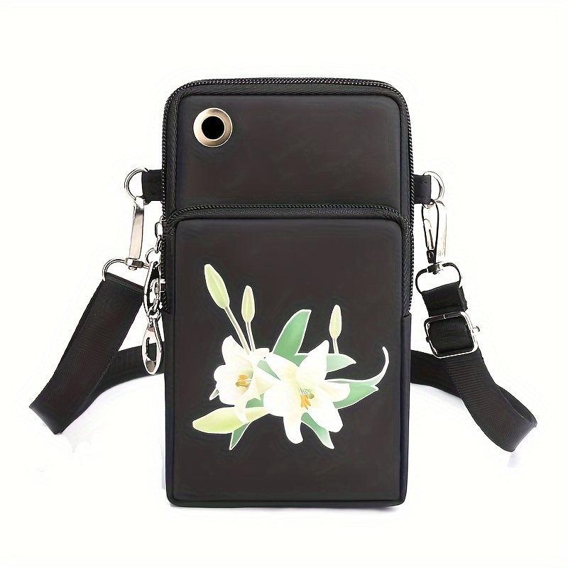 Floral Pattern Shoulder Bag Phone Crossbody Coin Purse