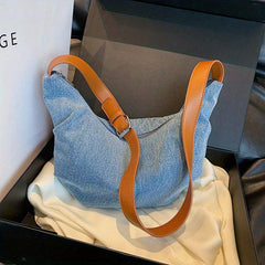 Stylish Denim Crossbody Bag Zipper Shoulder All Match Casual Bag