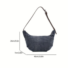Stylish Denim Crossbody Bag Zipper Shoulder All Match Casual Bag