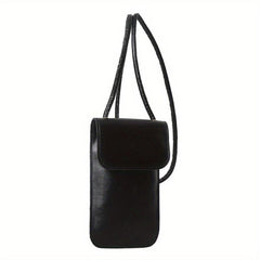 Mini Glossy Cell Phone Crossbody Bag Textured PU Leather Purse