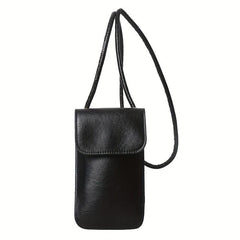 Mini Glossy Cell Phone Crossbody Bag Textured PU Leather Purse