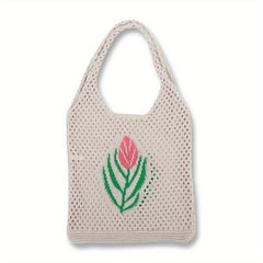 Tulip Pattern Crochet Bag Lightweight Woven Shoulderbag