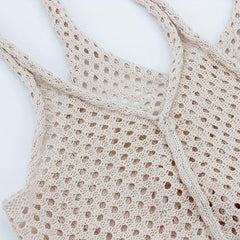 Tulip Pattern Crochet Bag Lightweight Woven Shoulderbag