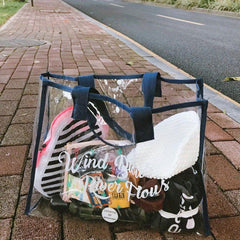 Clear PVC Waterproof Storage Bag Large Capacity Shoulder Beach Bag