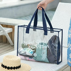 Clear PVC Waterproof Storage Bag Large Capacity Shoulder Beach Bag