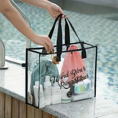 Clear PVC Waterproof Storage Bag Large Capacity Shoulder Beach Bag