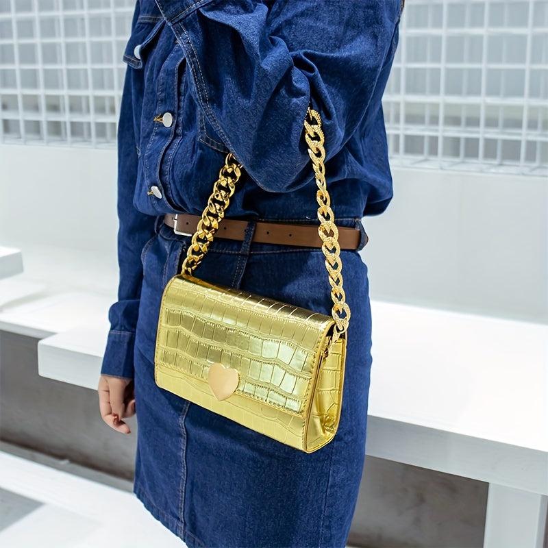 Crocodile Pattern Shoulder Bag Women's Handbag Purse