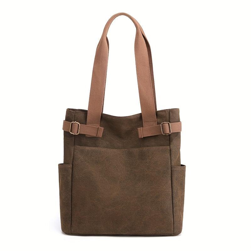 Vintage Canvas Satchel Bag Women's Casual Handbag & Shoulder Purse