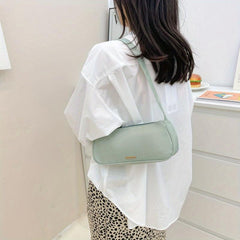 Minimalist Nylon Baguette Bag Solid Shoulder Bag Casual Daily Shoulder Purse