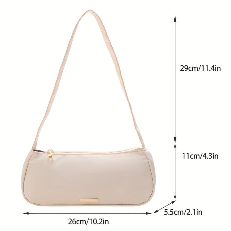 Minimalist Nylon Baguette Bag Solid Shoulder Bag Casual Daily Shoulder Purse