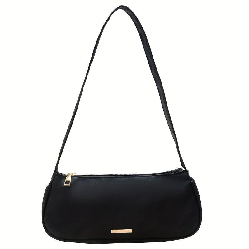 Minimalist Nylon Baguette Bag Solid Shoulder Bag Casual Daily Shoulder Purse