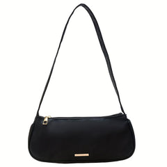 Minimalist Nylon Baguette Bag Solid Shoulder Bag Casual Daily Shoulder Purse