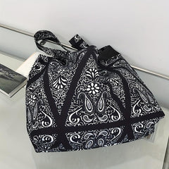Large Capacity Paisley Flower Print Shoulder Bag