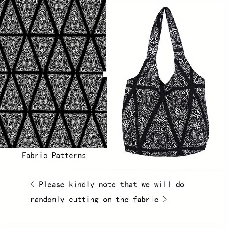 Large Capacity Paisley Flower Print Shoulder Bag