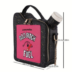 Sequin Shoulder Bag Double Zipper Crossbody Bag
