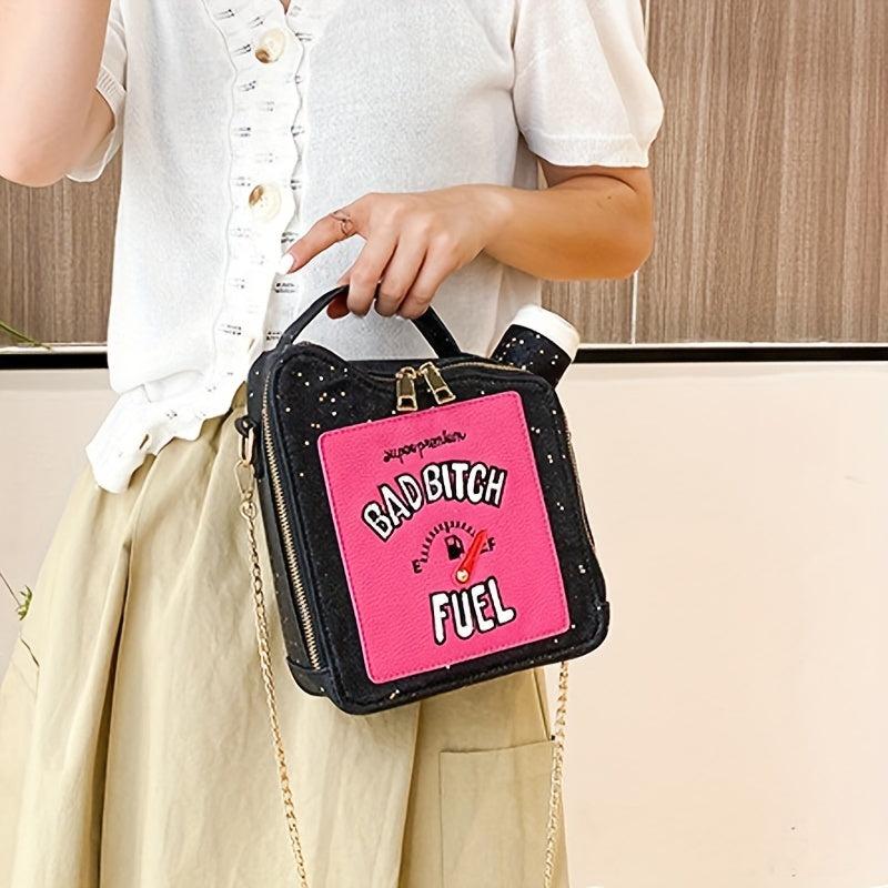 Sequin Shoulder Bag Double Zipper Crossbody Bag