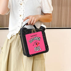 Sequin Shoulder Bag Double Zipper Crossbody Bag