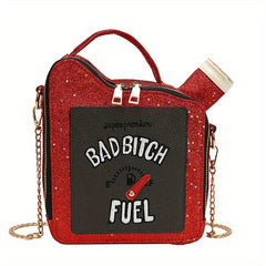 Sequin Shoulder Bag Double Zipper Crossbody Bag