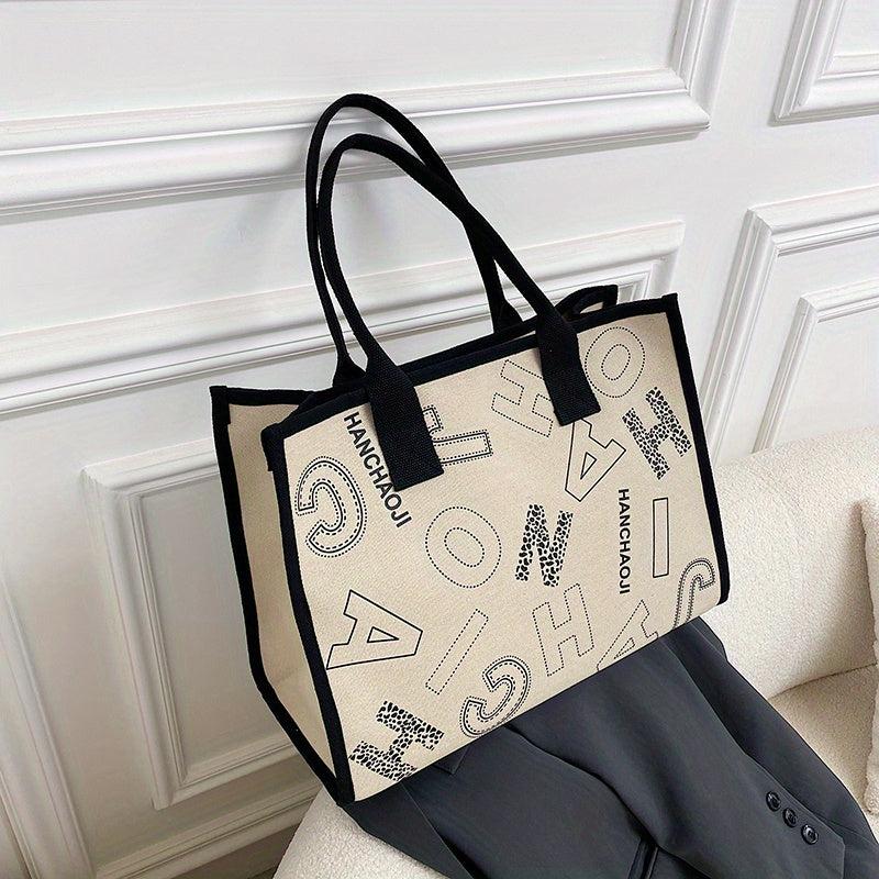 Canvas Tote Bag Large Capacity Lightweight Shoulder Shopping Bag