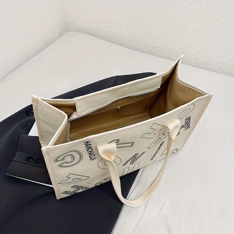 Canvas Tote Bag Large Capacity Lightweight Shoulder Shopping Bag