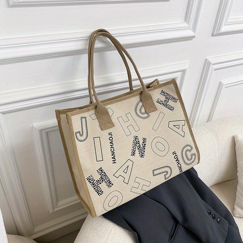 Canvas Tote Bag Large Capacity Lightweight Shoulder Shopping Bag