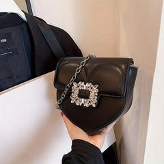 Heart Shaped Rhinestone Shoulder Bag for Girls & Women