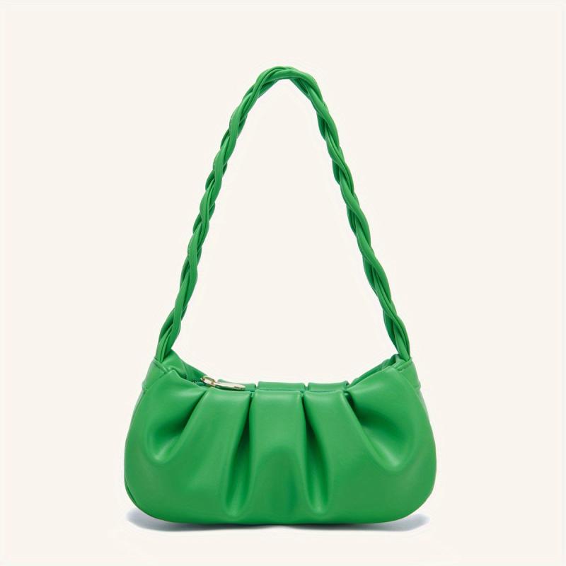 Pink Cloud Pleated Underarm Bag Ruched Y2K Handbag