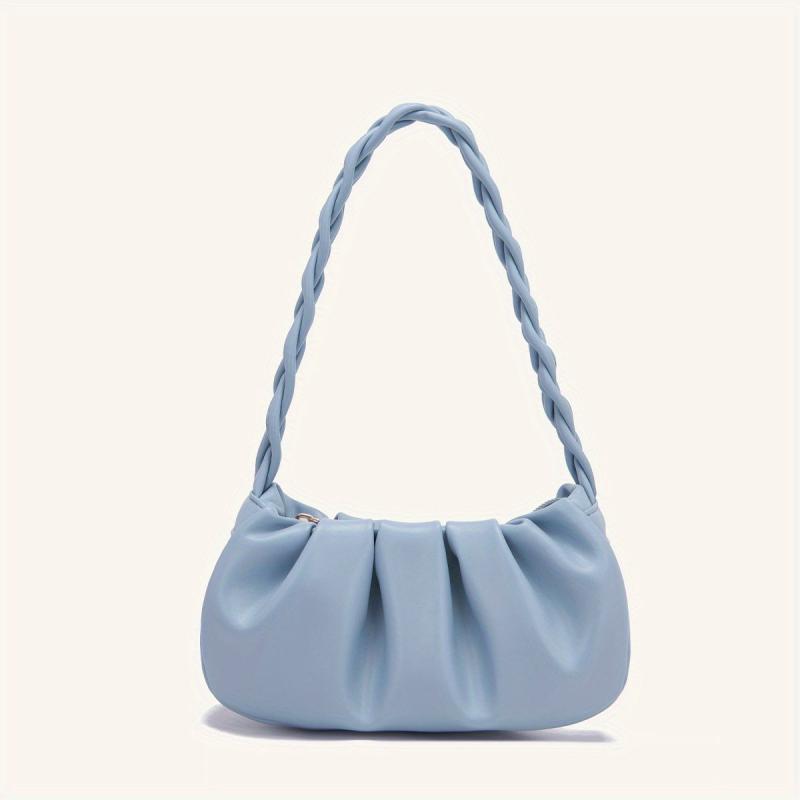 Pink Cloud Pleated Underarm Bag Ruched Y2K Handbag