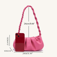 Pink Cloud Pleated Underarm Bag Ruched Y2K Handbag