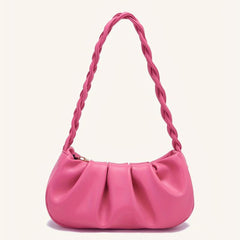 Pink Cloud Pleated Underarm Bag Ruched Y2K Handbag