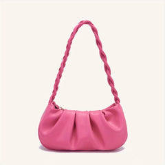 Pink Cloud Pleated Underarm Bag Ruched Y2K Handbag