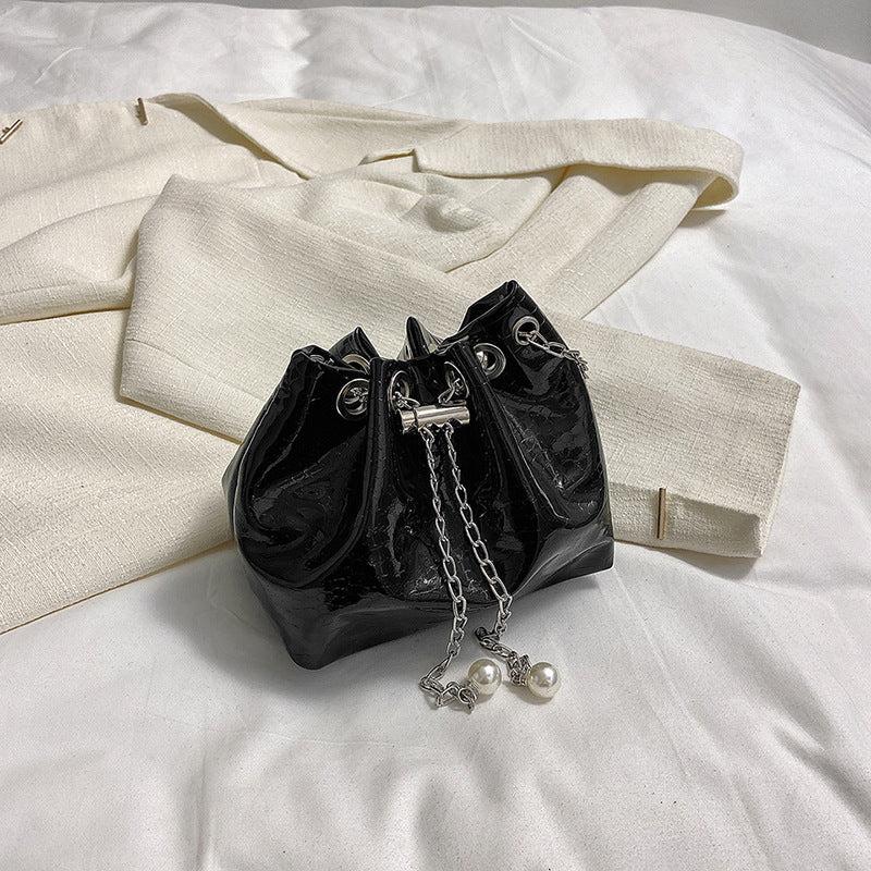 Mini Drawstring Bucket Bag PU Crossbody Bag Women's Casual Handbag & Purse