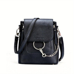 Flap Backpack Purse Ring Chain Convertible Strap Crossbody Bag