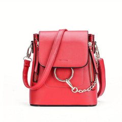 Flap Backpack Purse Ring Chain Convertible Strap Crossbody Bag