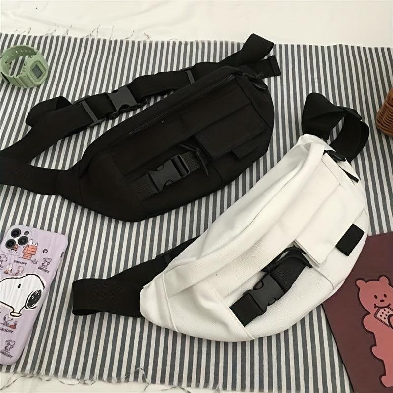 Canvas Chest Bag Lightweight Adjustable Crossbody Waist Bag