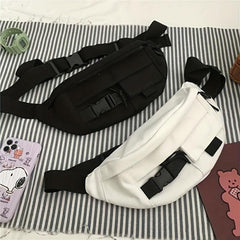 Canvas Chest Bag Lightweight Adjustable Crossbody Waist Bag