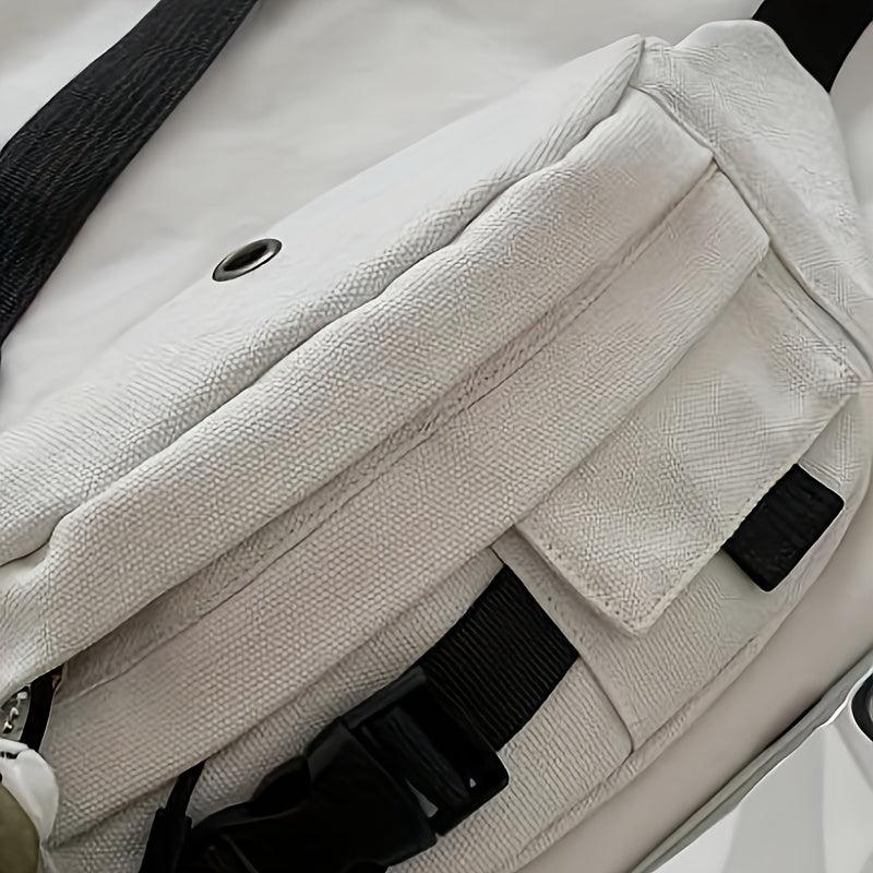 Canvas Chest Bag Lightweight Adjustable Crossbody Waist Bag