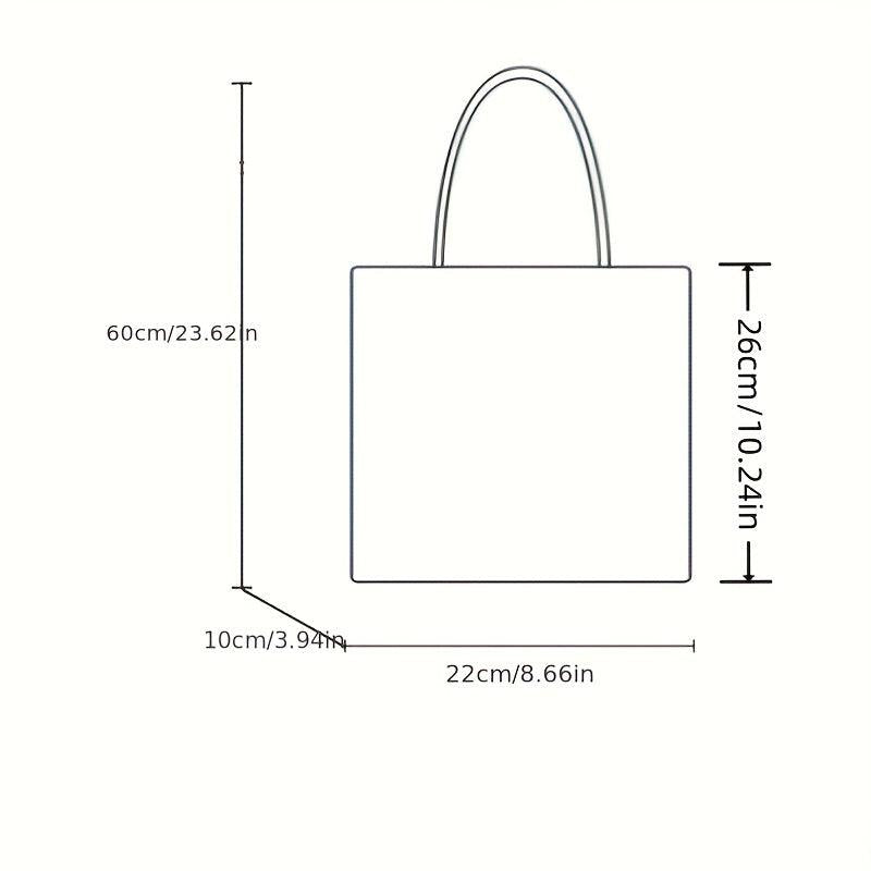 Colorblock Crochet Handbag Knitted Shoulder Bag Argyle Graphic Tote Bag
