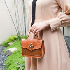 Small Square Lock Bag Shoulder Cross Bag