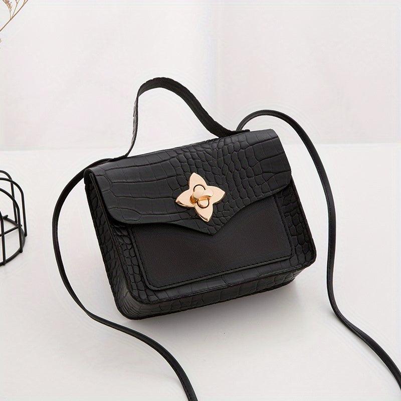 Small Square Lock Bag Shoulder Cross Bag