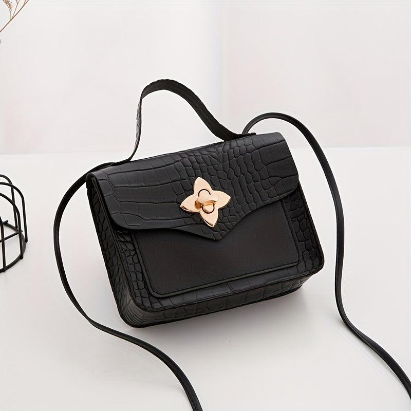 Small Square Lock Bag Shoulder Cross Bag