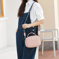 Quilted Love Letter Wide Strap Crossbody Bag