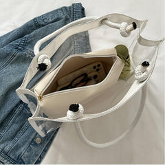 Clear PVC Tote Bag Waterproof Shoulder Handbag Large Capacity