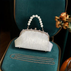 Rhinestone Pearl Evening Bag Clutch Purse for Wedding Party