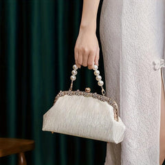 Rhinestone Pearl Evening Bag Clutch Purse for Wedding Party