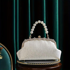 Rhinestone Pearl Evening Bag Clutch Purse for Wedding Party