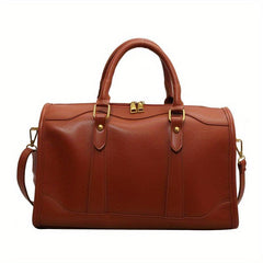 Vintage Boston Bag For Women Classic Style Crossbody Bag PU Leather