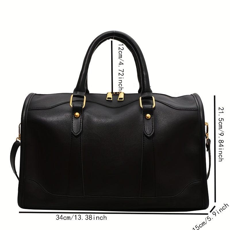 Vintage Boston Bag For Women Classic Style Crossbody Bag PU Leather