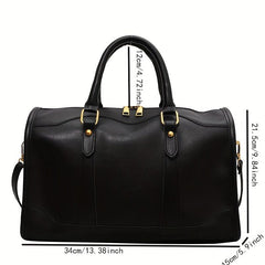 Vintage Boston Bag For Women Classic Style Crossbody Bag PU Leather