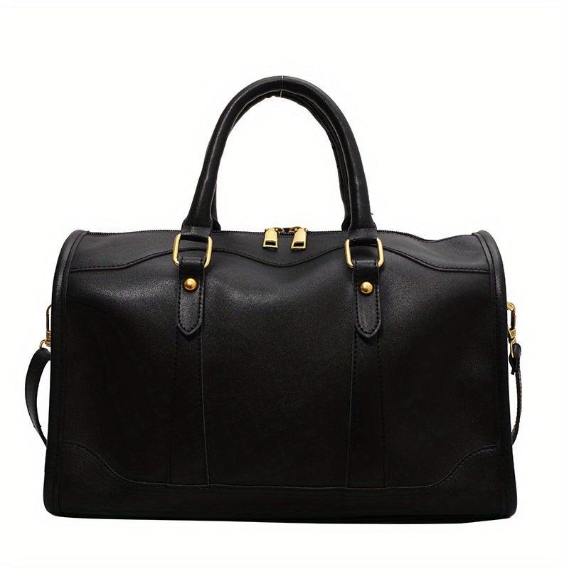 Vintage Boston Bag For Women Classic Style Crossbody Bag PU Leather